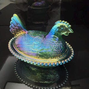 Blue Carnival Glass - Etsy