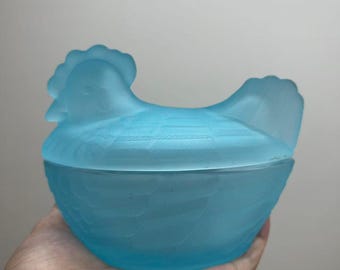 Colorful Glass Hen Jar | Unique Farm Animal Kitchen Storage