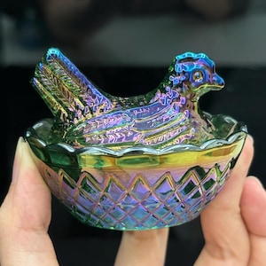 Indiana Glass Hen on a Nest Glass - Etsy