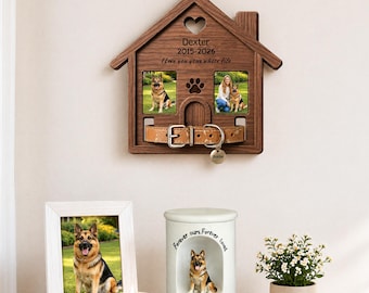 Memorial Pet Collar Sign, Dog Memorial Gifts, Custom Dog Memorial Wood Frame With Collar Holder, Pet Sympathy Gift