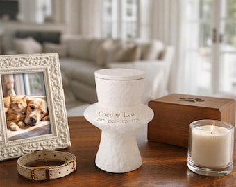 Personalized Dog Urn,large dog urn  for 2,Custom Pet Name&Date,Pet Loss Gift