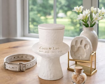 Dog Urn for 2 Dogs, Personalized Pet Urn for Two Dogs Ashes Memorial