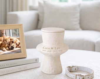 Custom Dog Urn, Double Pet Urn for Ashes Keeps Them Together