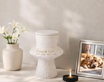 Pet Urn for 2 Dogs, Dog Urn for Ashes Personalized Double Dog Urn