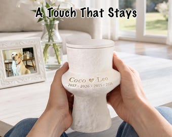 Labrador Dog Urn, Personalized Ceramic dog Urn with Name Date, Pet Loss Gift