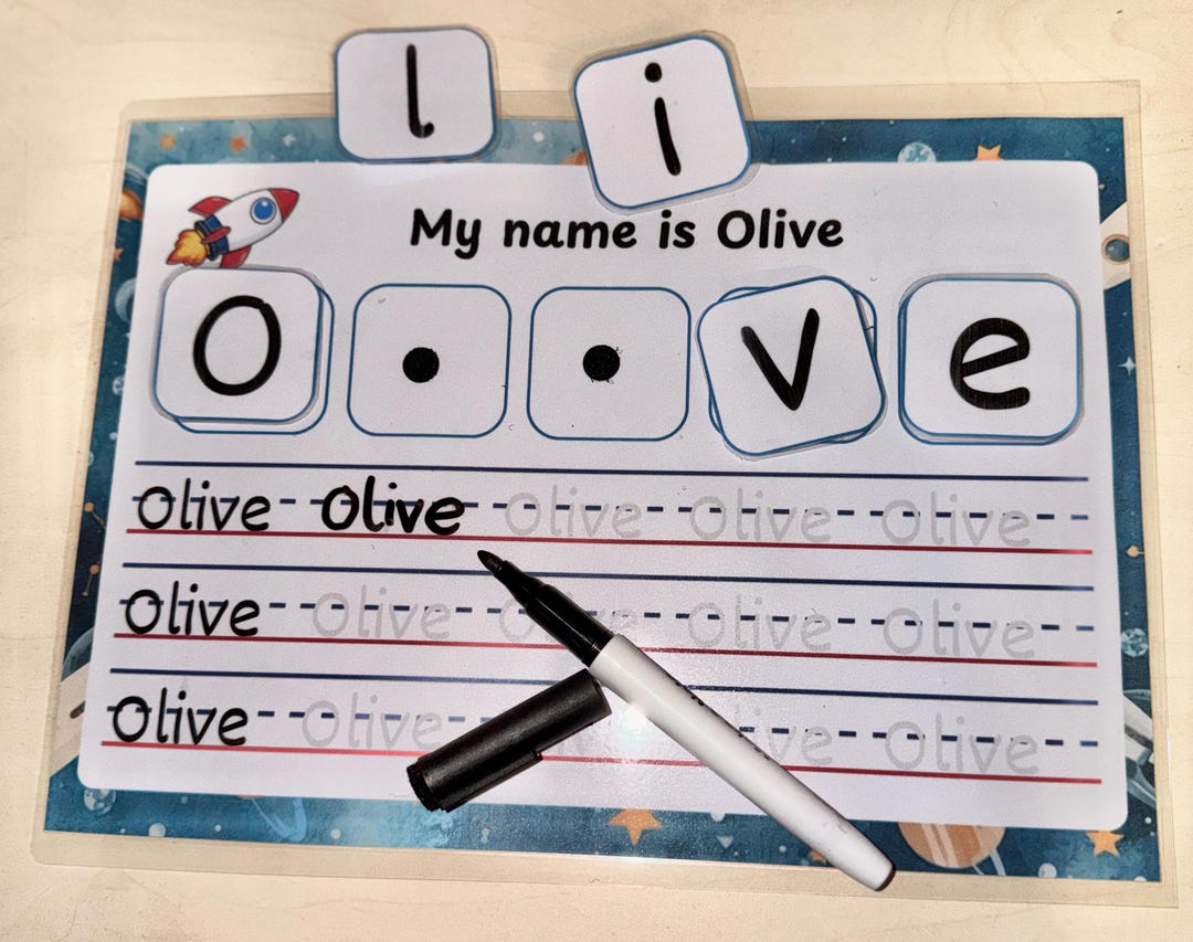 Personalised Name Writing Practice Board | Reusable Dry Wipe EYFS ...