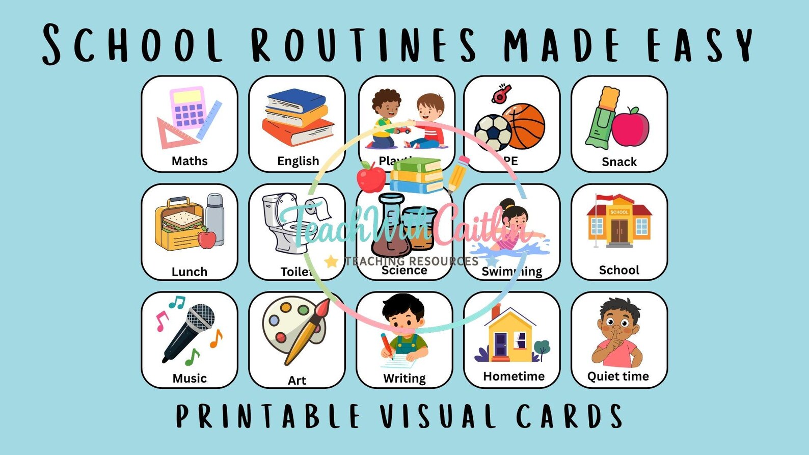 Visual Timetable Cards | SEN Classroom Daily Schedule (printable) - Etsy