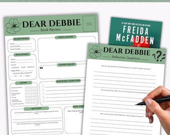 Dear Debbie Book Review Printable, Freida McFadden Thriller Journal (Digital Download)