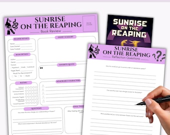 Sunrise on the Reaping Book Review Printable, Dystopian Reading Journal & Discussion Questions PDF