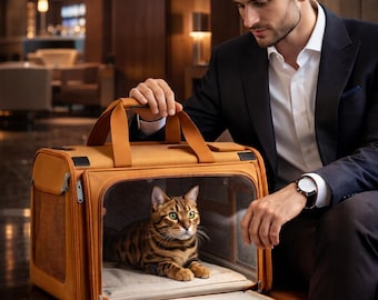 Hochwertige Haustier-Transporttasche, atmungsaktive Oxford-Reisetasche für Katzen und kleine Hunde, Sac Transport Chien Chat