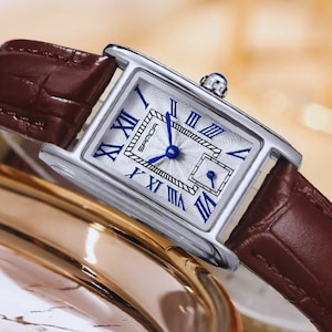 Damklocka Rektangulär Lyxig Minimalistisk Dressklocka Rostfritt Stålarmband Elegant Liten Armbandsklocka Present till henne