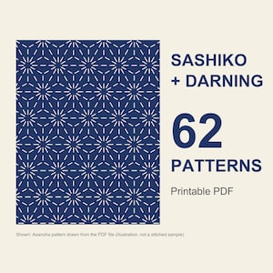 Visible Mending and Sashiko Pattern Collection, 62 Printable Designs PDF, Darning Loom Charts, Sashiko Bookmarks