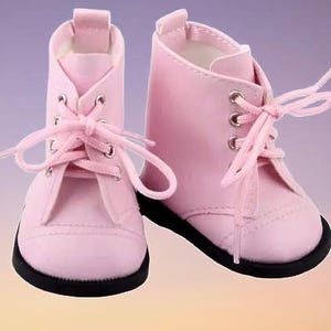 Pink tie dolls boots that fit 18&quot; dolls boots