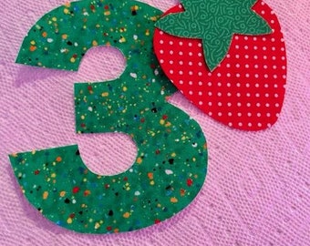 Birthday iron on applique birthday number for boy or girl toddler birthday number no sew applique DIY