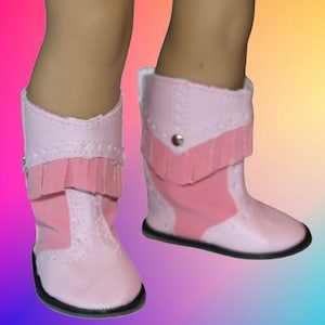 Pink Cowgirl boots cowboy boots that fit 18&quot; dolls western boots