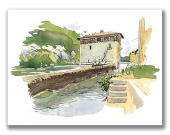 Limited and signed print — Moulin de Lustrac