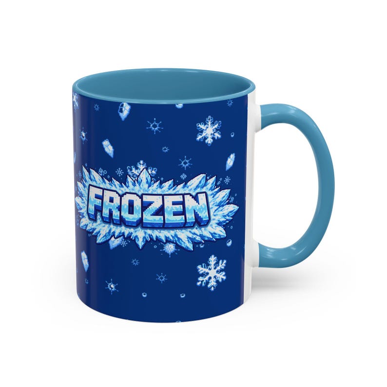 Taza Retro Gamer Frozen Status / Taza de café con efecto de hielo pixelado / Taza para juegos de rol / Idea de regalo para gamers imagen 1