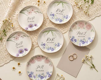 Portafedi personalizzato con fiore di nascita, regalo di nozze, portafedi personalizzato, portafedi per anello di fidanzamento, decorazione per proposta di matrimonio, regalo per il 5° anniversario