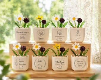 Regalo di ringraziamento con fiori di vetro per insegnanti, regali personalizzati per ringraziare gli insegnanti, regalo per la migliore amica, regalo per colleghi, regalo di pensionamento, regali di ringraziamento
