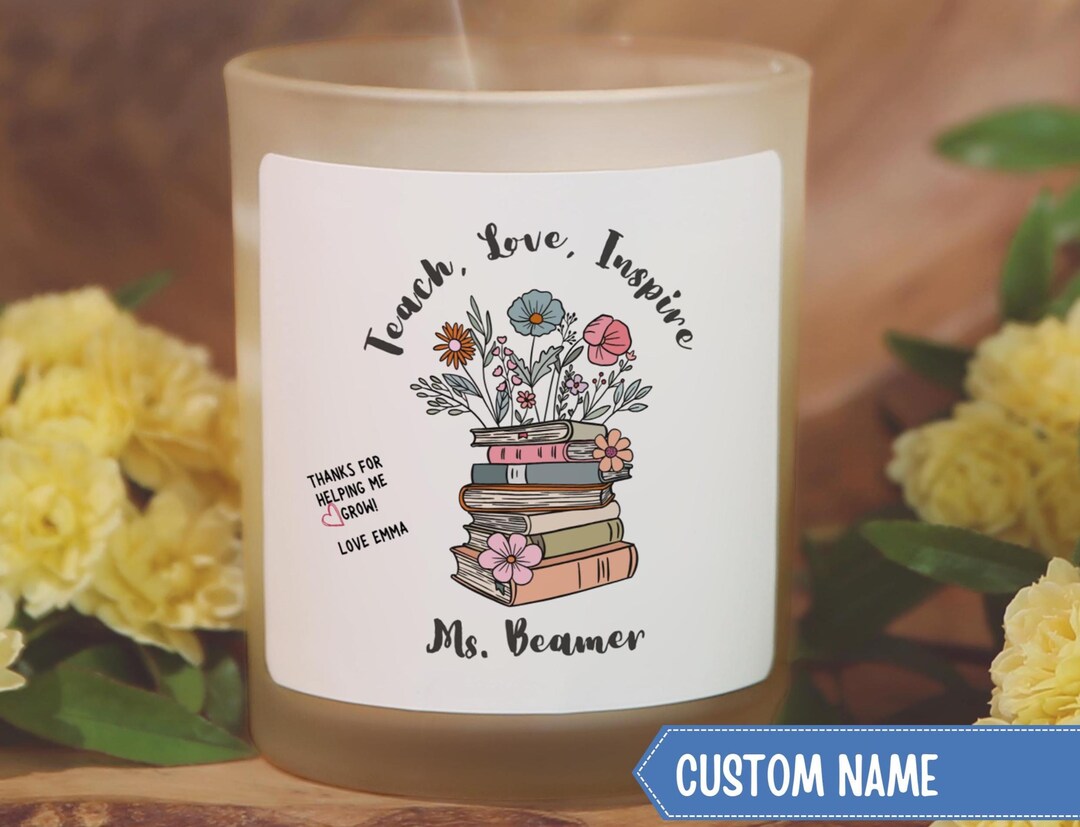 Personalized Teacher Appreciation Candle, Custom Teacher Gift From ...