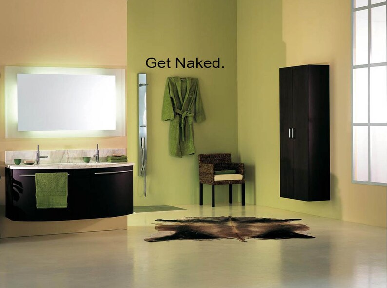 Get Naked wall decal for Bathroom Wall Art wall art wall sticker bathroom decal sticker home decor bathroom decor image 2