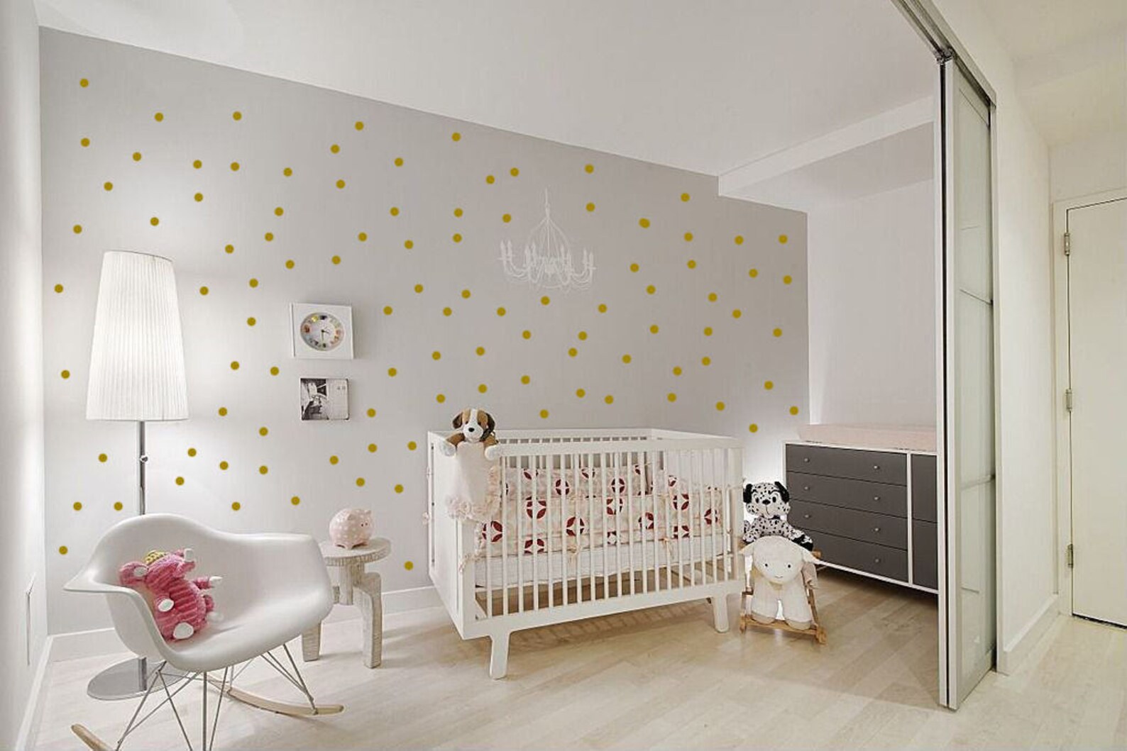 Metallic Gold Wall Decals Polka Dot Wall Sticker Decor Etsy