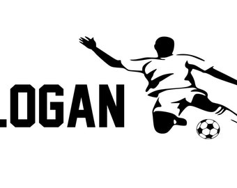 Personalized Soccer Football custom Name  vinyl decal wall art decor removable bedroom decal