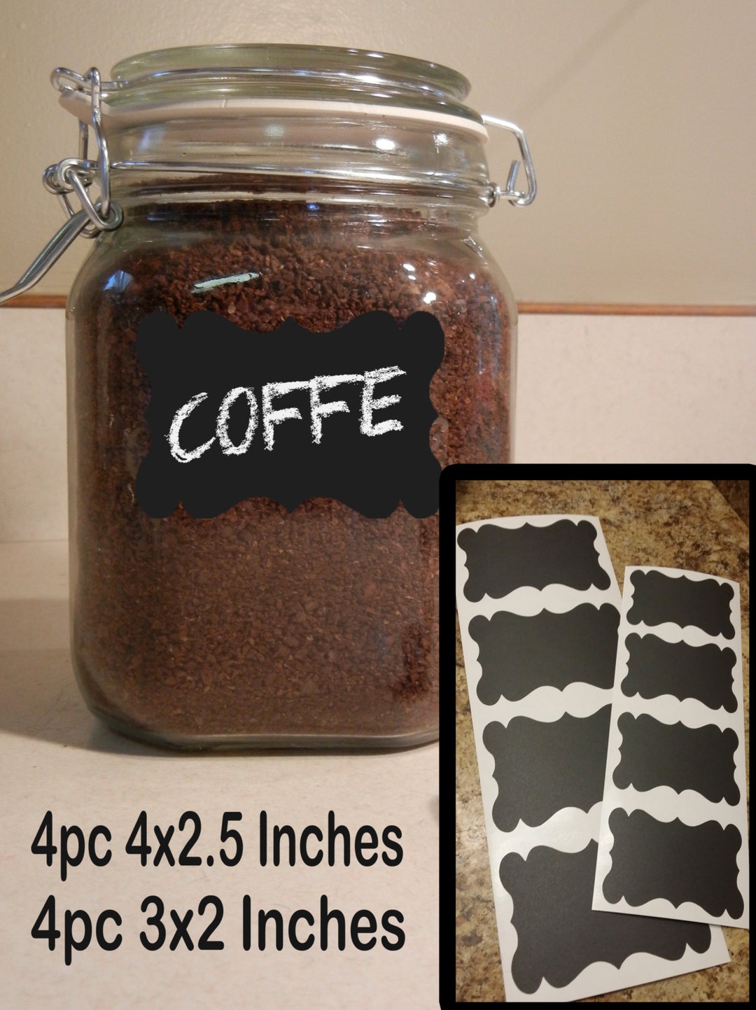 Chalkboard Vinyl Decal Labels Set of 8 Great for Mason Jars Etsy