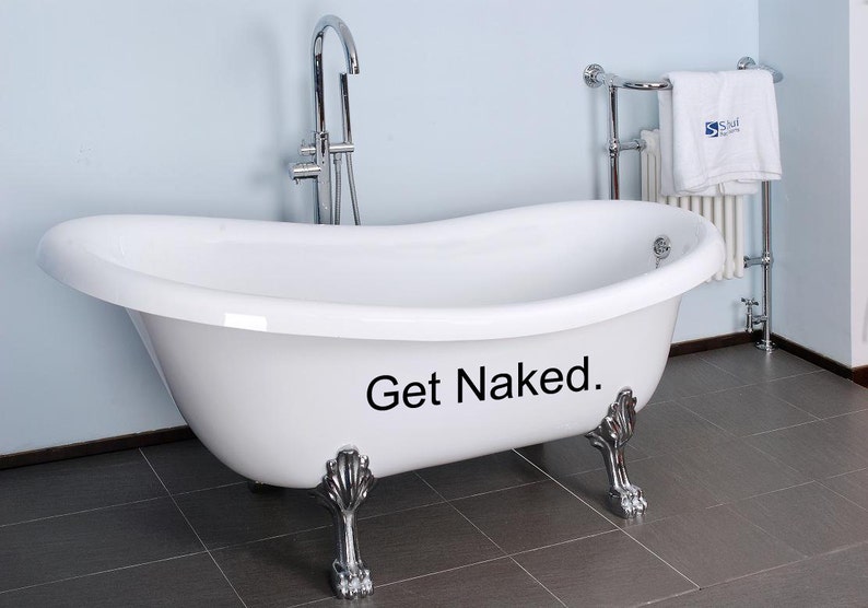 Get Naked wall decal for Bathroom Wall Art wall art wall sticker bathroom decal sticker home decor bathroom decor image 1