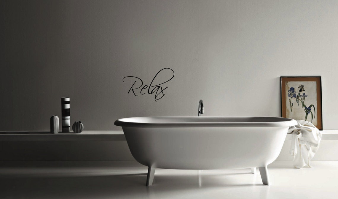 Relax Bathroom Vinyl Decal Wall Art Decor Removable Etsy
