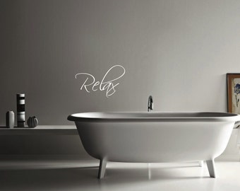 Relax Bathroom  vinyl decal wall art decor removable