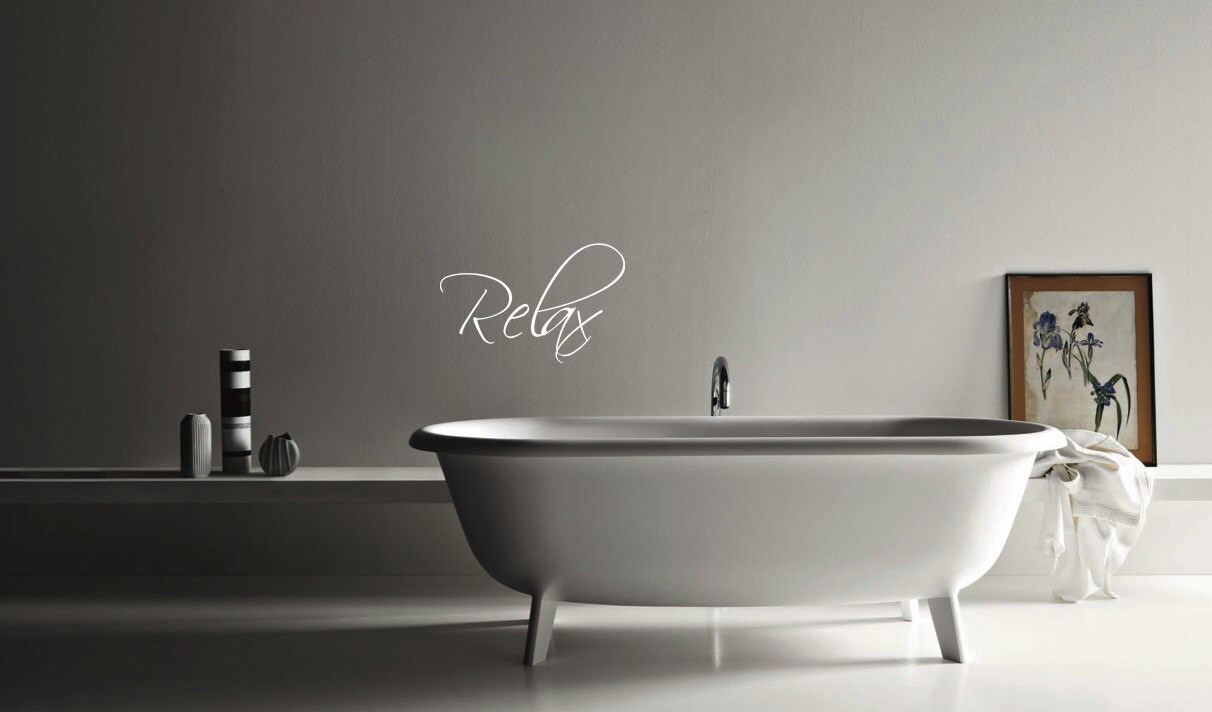 Relax Bathroom Vinyl Decal Wall Art Decor Removable Etsy