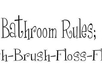 Bathroom Rules vinyl bathroom decal wall art decor removable