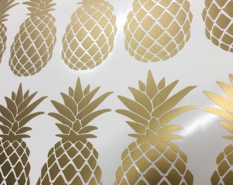 Gold Pineapple Decor Wall Decals - wall sticker - home decor - wall decor- nursery decor- pineapple wall art-pineapple gift