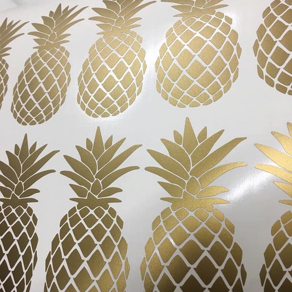 Gold Pineapple Decor Wall Decals - wall sticker - home decor - wall decor- nursery decor- pineapple wall art-pineapple gift