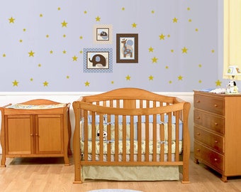 Gold wall decals stars Peel And Stick Wall Decals Set - nursery decor - wall sticker - home decor - wall decor- wall art-