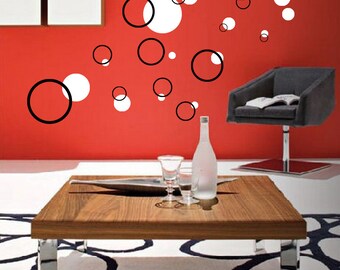 30 Bubble Circles  2 colors Vinyl wall art decals bedroom decal bathroom decal