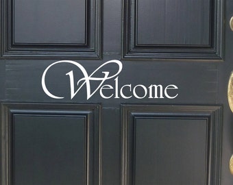 Welcome Front Door wall decal for  front door - wall art - home decor -removable - welcome decal - wall sticker - sticker -