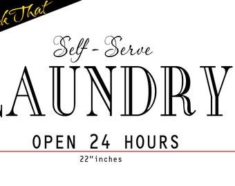 Self Serve Laundry Room vinyl decal wall art decor removable