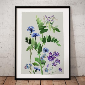 Botanical Art Print, Spring Flowers Print, Spring Floral Print, Flowers Print, Wildflowers Print, Flowers Home Decor, Floral Illustration