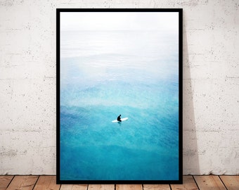 Surfer Print, Surfer Poster, Modern Surf Decor, Minimalist Beach Poster, Coastal Print, Beach Poster, Ocean Wall Art, Sea Poster, Cornwall