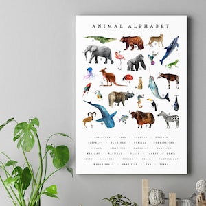 Animal Abc Print, Nursery Decor, Nursery Wall Art, Kids Room Decor, Alphabet Art Print, Alphabet Letter Print, Animal Kids Print, Baby Gift