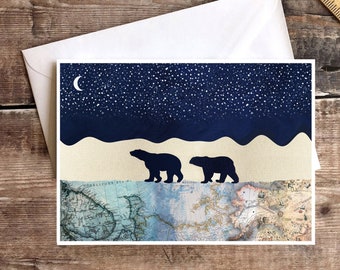 Polar Bear Card, Bear Couple Card, Bear Anniversary Card, Anniversary Card, Bear Valentines Day Card, Bear Thank you Card, Bear Birthday