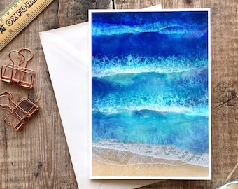 Ocean Card, Waves Greetings Card, Surf Greetings Card, Blank Ocean Card, Ocean Greetings Card, Travel Card, Beach Birthday, Adventure Card