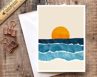 Beach Card, Waves Greetings Card, Surf Greetings Card, Blank Ocean Card, Ocean Greetings Card, Travel Card, Beach Birthday, Adventure Card