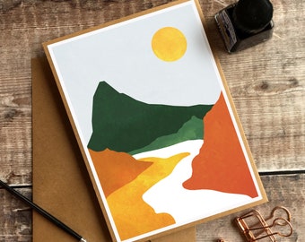 Mountain Card, Travel Card, Love Card, Typography Card, Wanderlust Card, Adventure Card, Blank, Mountain Note Card, Geometric Mountains