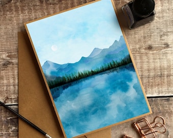 Lake Card, Nature Greetings Card, Mountains Greetings Card, Blank Card, Nature Birthday Card, Travel Card, Lake Birthday, Adventure Card