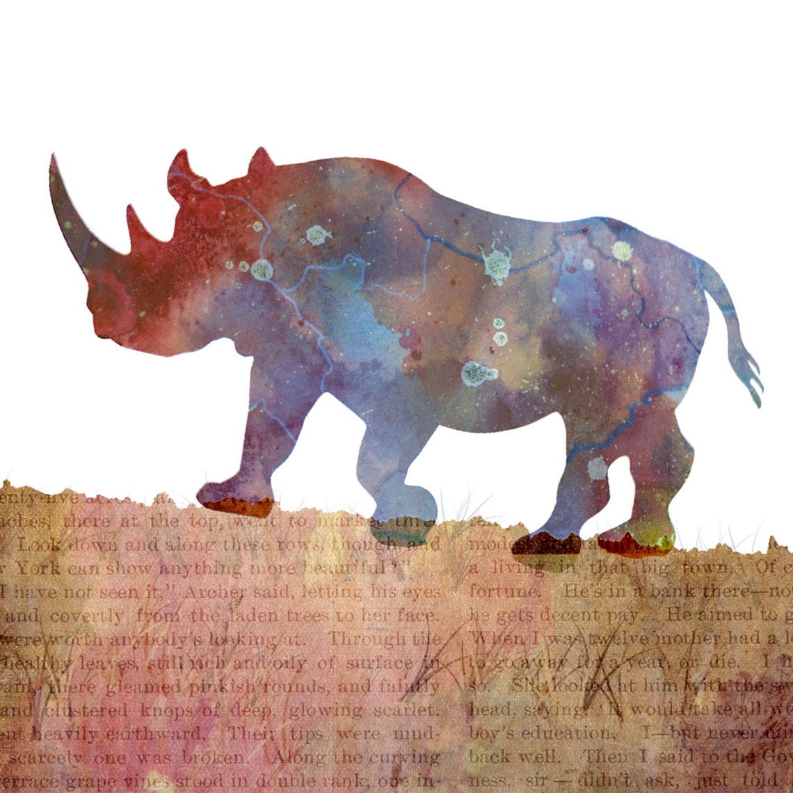 Rain and Rhinos Rhino Card Baby Rhino Thank You Card Note - Etsy