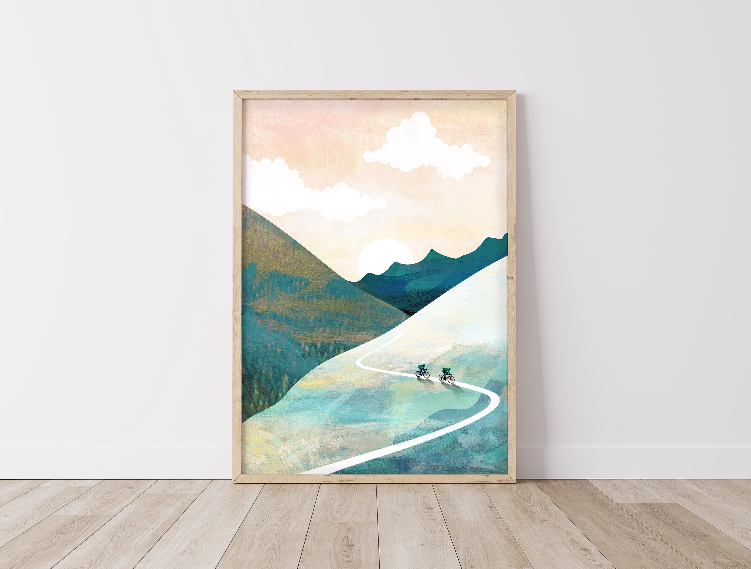 Mountain Bike Print, Cycling Print, Cycle Art, Gravel Bike Print, Tour de France, Couple Cycling Print, Anniversary Cycling, Road Bike Art