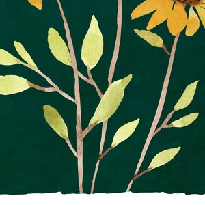 Puede incluir: Pintura acuarela sobre fondo verde con ramas marrones y hojas verde amarillentas. Las ramas son delgadas y delicadas, y las hojas est&aacute;n dispuestas en un patr&oacute;n suelto y fluido. La pintura tiene una calidad suave y et&eacute;rea.